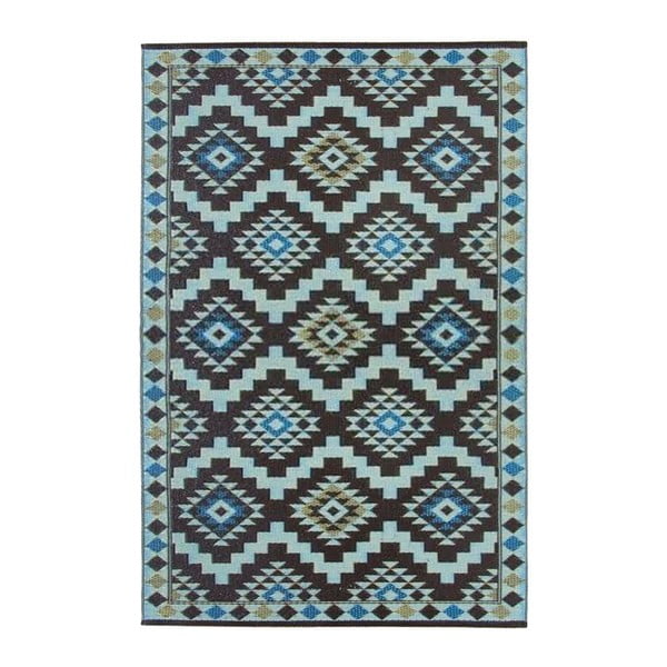 Modro-hnědý oboustranný koberec vhodný i do exteriéru Green Decore Regal, 120 x 180 cm
