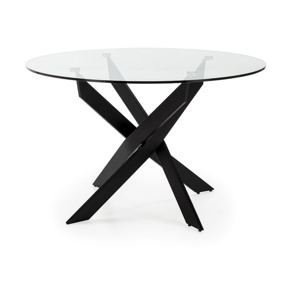 Кръгла маса за хранене със стъклен плот 120x120 cm Ruth - Marckeric-image-3