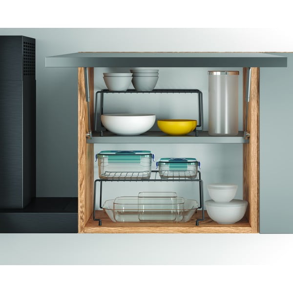 Комплект от 2 черни допълнителни рафта за кухня Brooklyn Lava - Metaltex-image-2