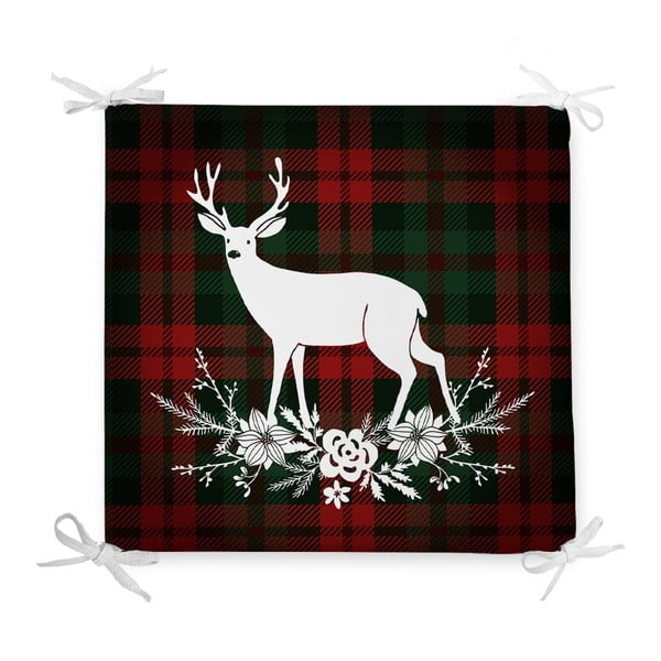 Възглавница за сядане Tartan Merry Christmas, 42 x 42 cm - Minimalist Cushion Covers