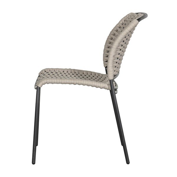 Черно-бежови метални градински столове в комплект от 2 бр.  Taku – Exotan-image-3