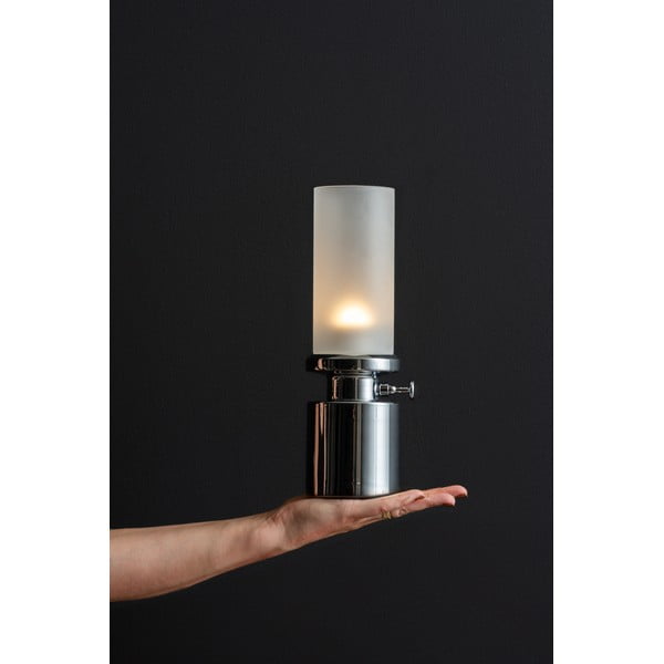 LED затъмняваща се настолна лампа в сребристо с метален и стъклен абажур (височина 29,5 cm) Camp – Leitmotiv-image-1