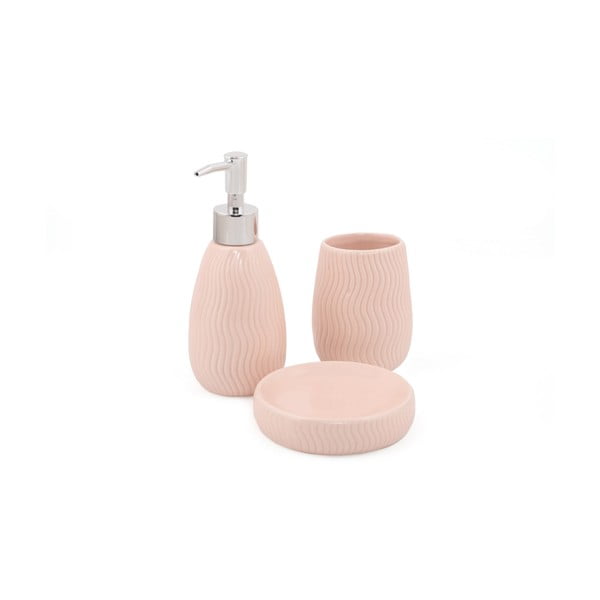Розов керамичен комплект аксесоари за баня Merlin - Mioli Decor