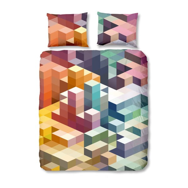 Памучно двойно спално бельо Кубове, 240 x 200 cm - Muller Textiels