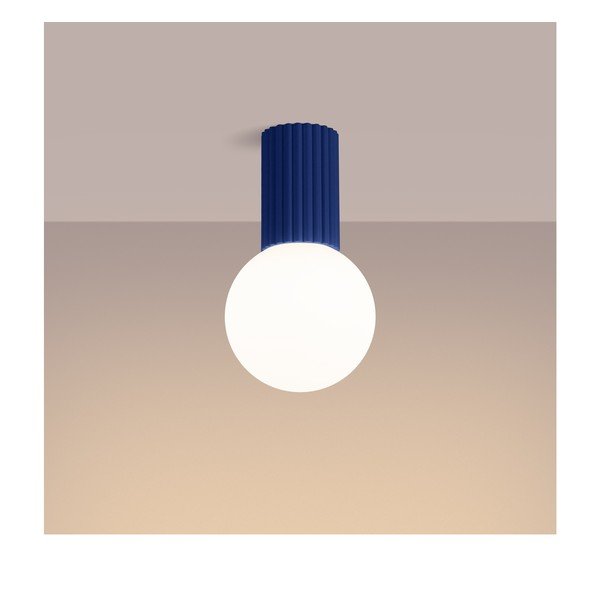 Синьо  осветително тяло за таван със стъклен абажур ø 12 cm Orbital – Sollux-image-2