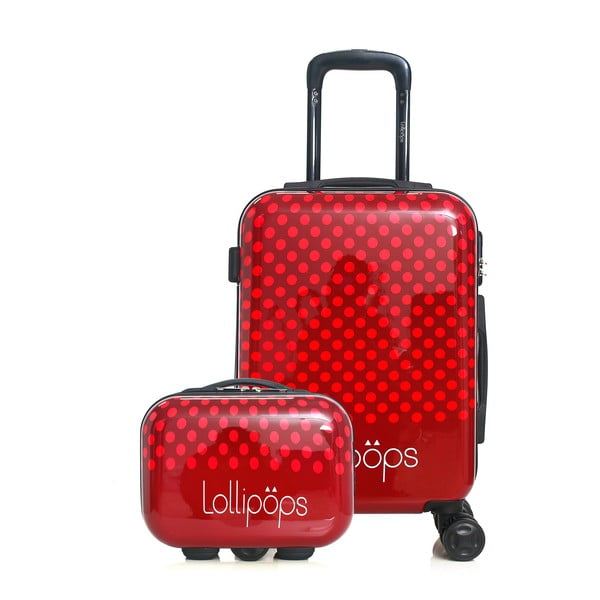 Комплект за багаж и куфар на 4 колела Lollipops Penny Red - LOLLIPOPS