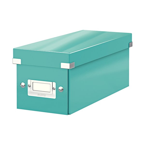 Зелена/тюркоазена картонена кутия за съхранение с капак 14x35x14 cm Click&Store – Leitz