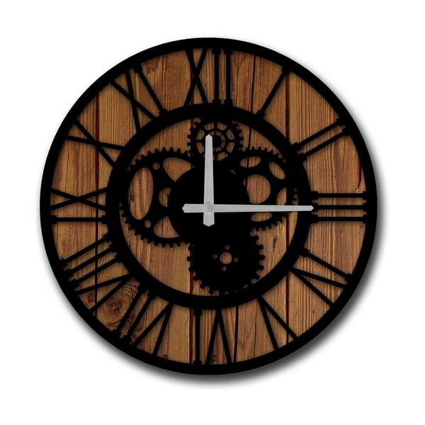 Индустриален стенен часовник, ø 50 cm - Wallity