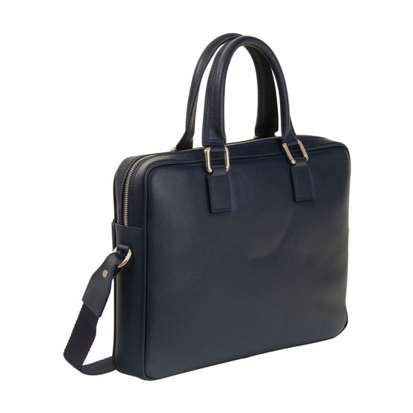 Тъмно синя чанта от естествена кожа / дамска чанта Santo Duro - Andrea Cardone