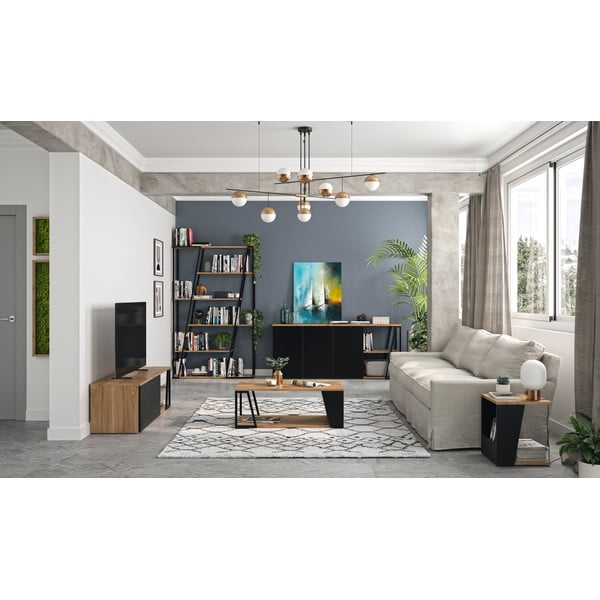 Масичка за кафе с плот от орехово дърво 100x55 cm Albi - TemaHome-image-3