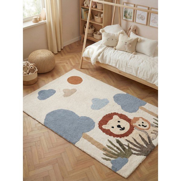 Кремав памучен детски килим подходящ за пране/ръчно изработен 140x200 cm Snuggle Lionel – Hanse Home-image-1