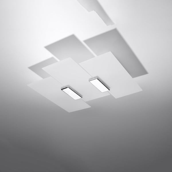 Бяло осветително тяло за таван със стъклен абажур 42x40 cm Veronica – Nice Lamps