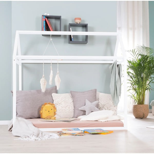 Бяло детско легло тип къща 70x140 cm Montessori – Roba-image-2