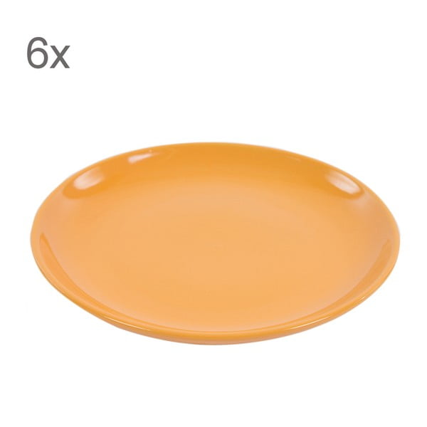 Sada 6 dezertních talířů Kaleidos 21 cm, oranžová
