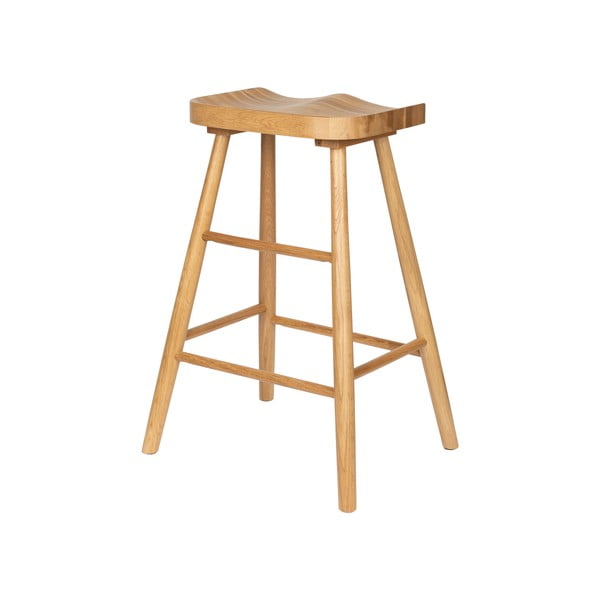 Бар стол от масивен дъб в естествен цвят (височина на седалката 65,5 cm) Vander – White Label-image-4