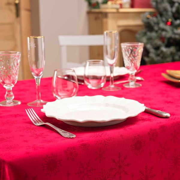 Покривка за маса с коледен мотив от жакард 140x300 cm Flocons – douceur d'intérieur-image-2