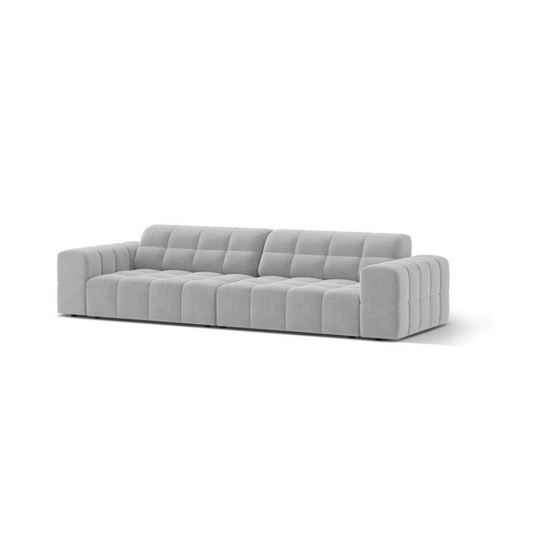 Светлосив кадифен диван 252 cm Chicago – Cosmopolitan Design-image-1