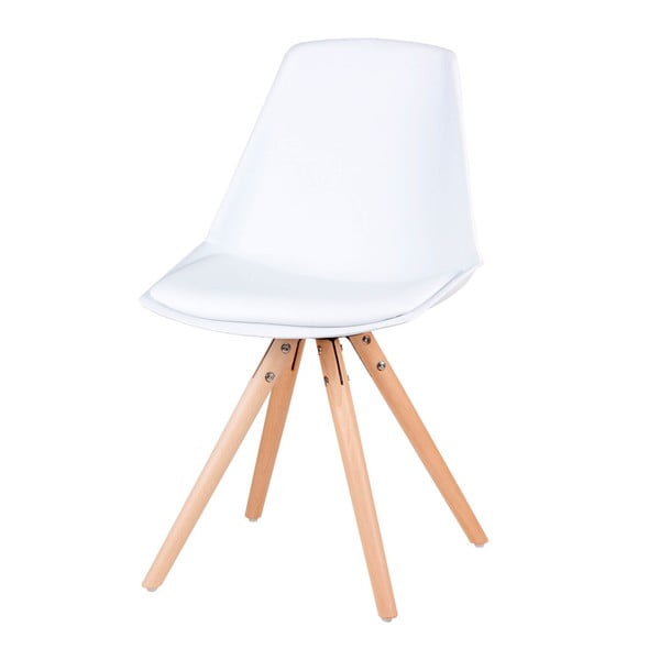 Sada 4 bílých židlí s nohama z bukového dřeva sømcasa Bella