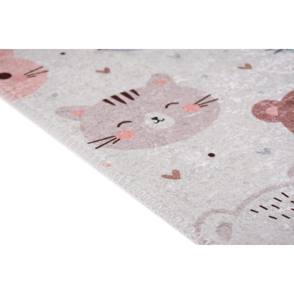 Детски килим подходящ за пране в цвят слонова кост 80x150 cm Cute Animals – Vitaus-image-2