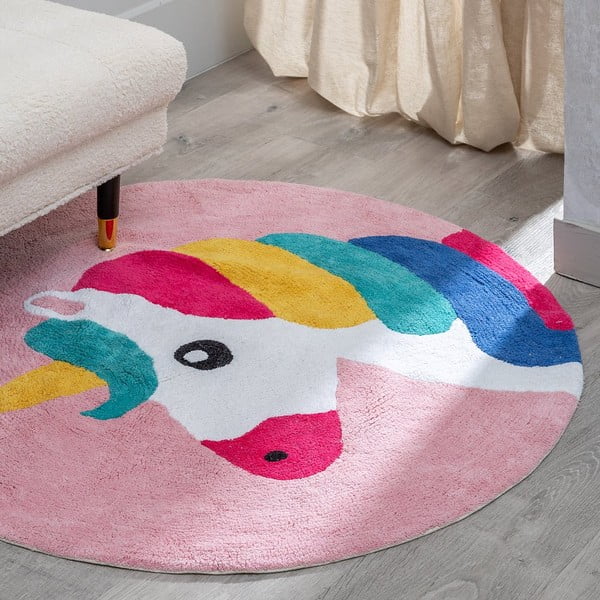 Памучен детски килим ø 100 cm Unicorn – Ixia-image-1