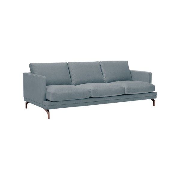 Šedá trojmístná pohovka s podnožím ve zlaté barvě Windsor & Co Sofas Jupiter-image-1