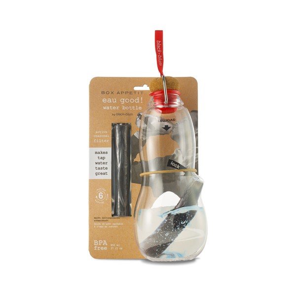 Червена филтърна бутилка Black + Blum с активен въглен, 800 ml Eau Good - Black + Blum-image-1