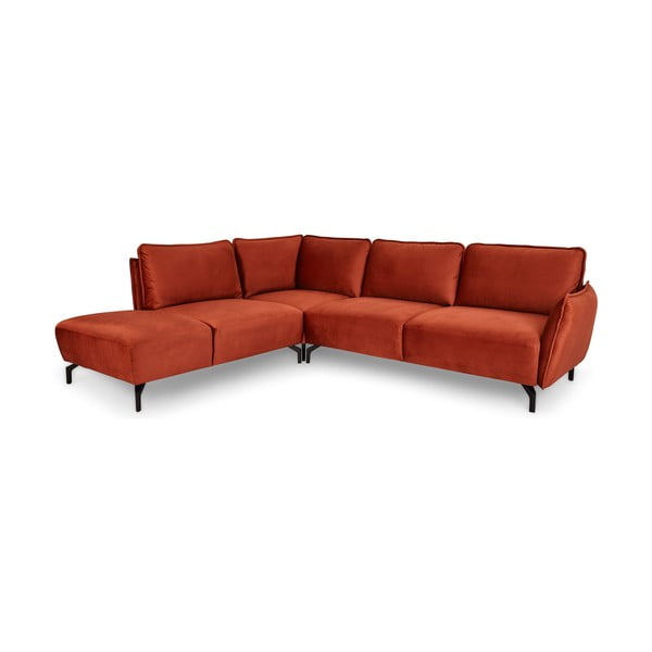 Ъглов диван от кадифе, ляв ъгъл Bella - Bonami Selection