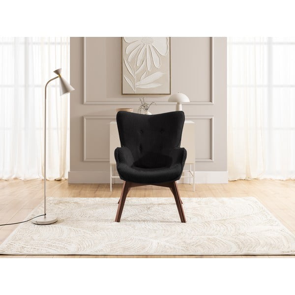 Черно кресло от рипсено кадифе Niko – Ropez-image-1