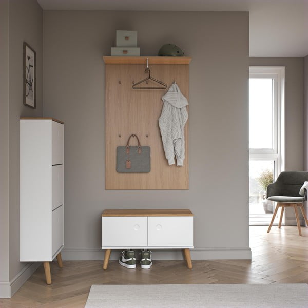 Панел за закачалки в дъбов декор в естествен цвят Dot - Tenzo-image-1