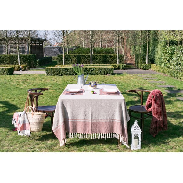 Бежово-черна памучна покривка за маса, 250 x 150 cm - Tiseco Home Studio-image-2