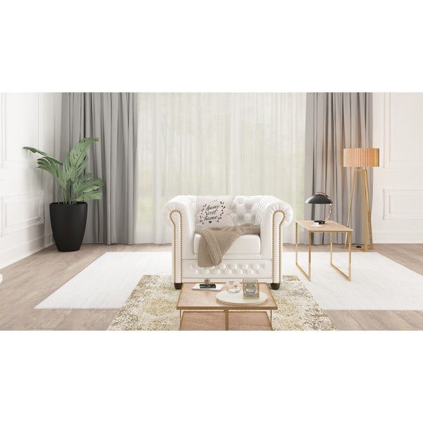 Бял фотьойл от изкуствена кожа York - Ropez-image-3