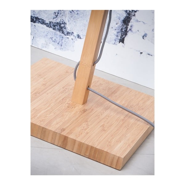 Подова лампа с бял абажур и конструкция от бамбук Fuji - Good&Mojo-image-3