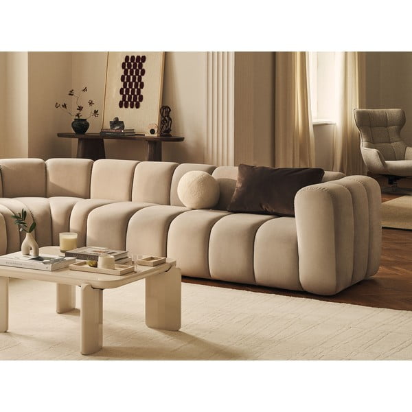 Шенилов модулен ъглов диван в тухлен цвят Lupine – Micadoni -image-4