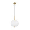 Бяло/в месингов цвят стъклено висящо осветително тяло ø 30 cm Lato – Nova Luce