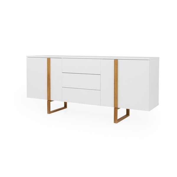 Бял скрин с дъбови крака , 176,5 x 78 cm Birka - Tenzo-image-2