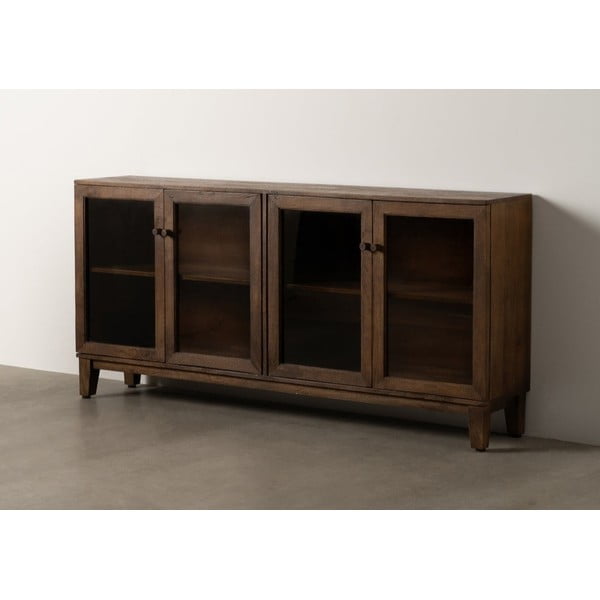 Кафява витрина от масивно манго 180x87x35 cm Ravi – Ixia-image-1