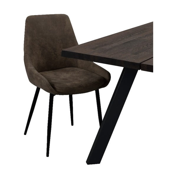 Кафяв подплатен трапезен стол Sierra - Rowico-image-3