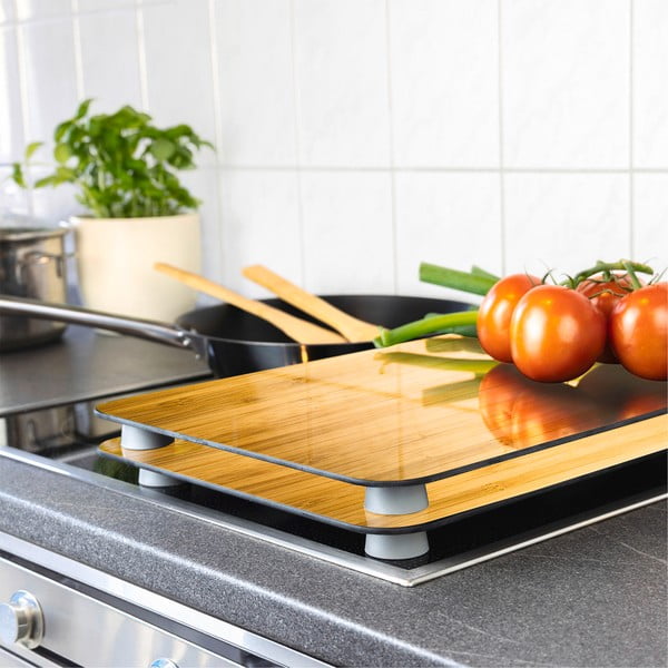 Капаци за печка 2 бр. от закалено стъкло 52x30 cm Wooden – Maximex-image-1