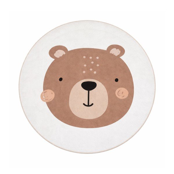 Кафяв/кремав детски килим подходящ за пране ø150 cm Teddy Bear – Mila Home