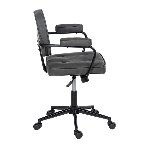 Антрацитен офис стол от имитация на кожа – Ixia-image-3