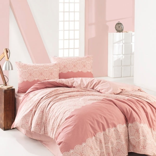 Памучно спално бельо за двойно легло с чаршаф Casey, 220 x 240 cm - Unknown