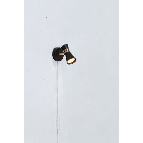 Черна стенна лампа (дължина 12 см) Folie - Markslöjd-image-1