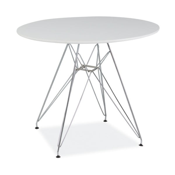 Bílý odkládací stolek s ocelovou konstrukcí Signal, ⌀ 74 cm
