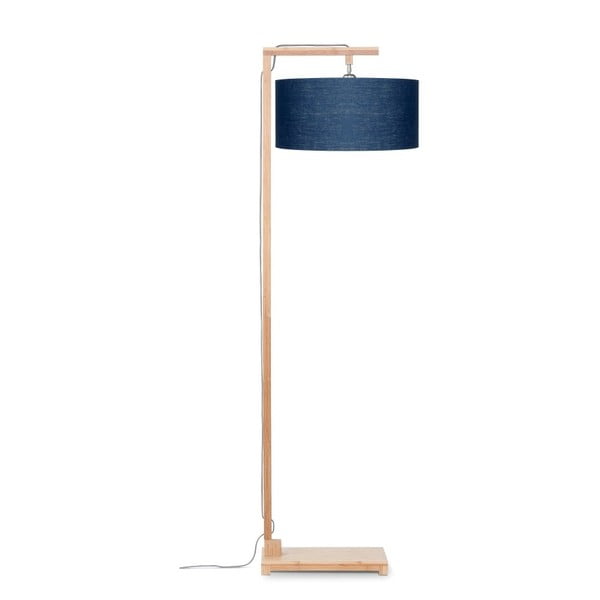 Подова лампа със син абажур и бамбукова конструкция Himalaya - Good&Mojo