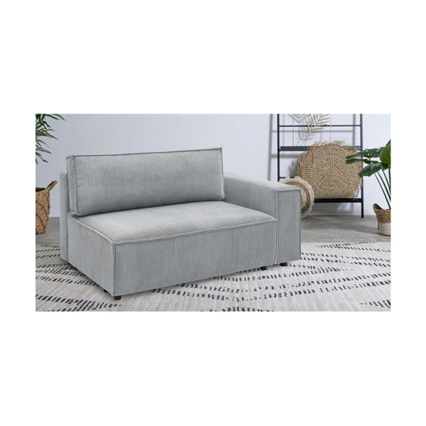 Светлосив модул за диван от велур, десен ъгъл Nihad modular – Bobochic Paris-image-1