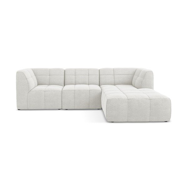 Бял ъглов диван от прежда с примки от букле (десен ъгъл) Aloha – Makamii