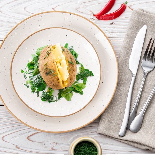 Кремави керамични чинии в комплект от 4 бр. ø 27 cm Statek – Orion-image-1