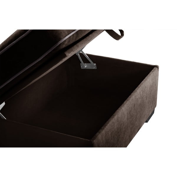 Кафяв пуф с място за съхранение Serena - Jalouse Maison-image-1