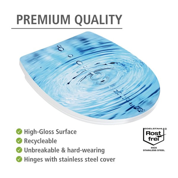 Тоалетна чиния с автоматично затваряне 38 x 45 см Droplets – Wenko-image-4