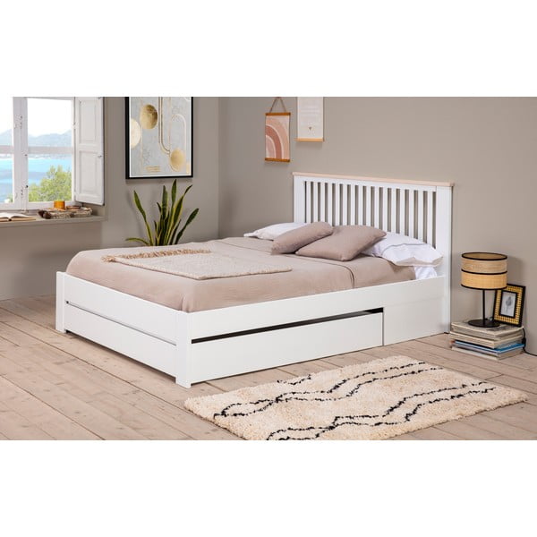 Бяло двойно легло с решетка 140x190 cm Enara - Marckeric-image-4